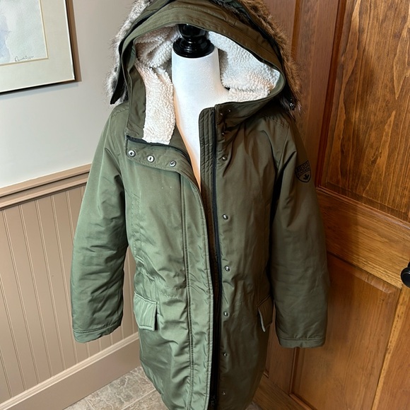Roots Army Green Winter Parka w/Removable Fur - L - Picture 1 of 13
